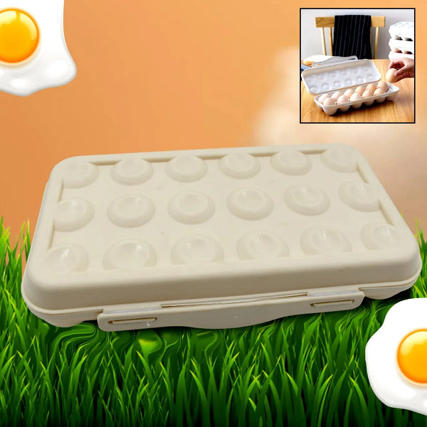 18 Grid Egg Holder Storage, Shock - Proof Egg Container with Buckle, Egg Carrier, Egg Tray, Egg Shelter, Effective Full Seal, Egg House use for Fridge, Camping, Kitchen - Justgrabit Inc.