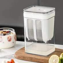 2 in 1 Yogurt Strainer with Storage Box – 1100ml (Plastic + Steel) - Justgrabit Inc.