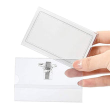 Plastic Transparent cardholders With Pin & Clip 90 mm x 60 mm (50 Pcs Set) - justgrabit.in | Just Grab It