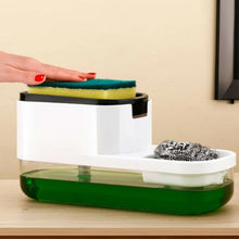 2 in 1 Plastic Dish Soap Liquid Dispenser Sponge Holder ,Sabudani (1 Set) - justgrabit.in | Just Grab It