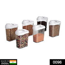 Plastic Easy Flow Storage Jar with Lid (750ml, Set of 6) - Justgrabit Inc.