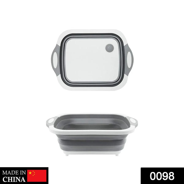 Foldable Chopping Board, Dish Rack, Washing Bowl & Draining Basket, 3in1 Multi - Function - justgrabit.in | Just Grab It