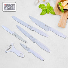 Marble Coated Stainless Steel Kitchen Knife Set (6 Pc) - justgrabit.in | Just Grab It