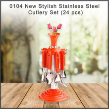 New Stylish 24 Pcs Plastic, Stainless Steel Cutlery Set (Pack of 24) - Justgrabit Inc.