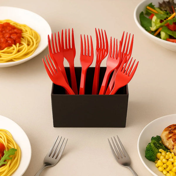Premium Disposable Plastic Forks (8 Pc) - Justgrabit Inc.