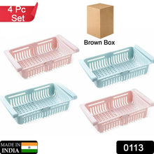Fridge Organizer Drawer - Adjustable Fridge Storage Basket ( 4pc Set ) - Justgrabit Inc.