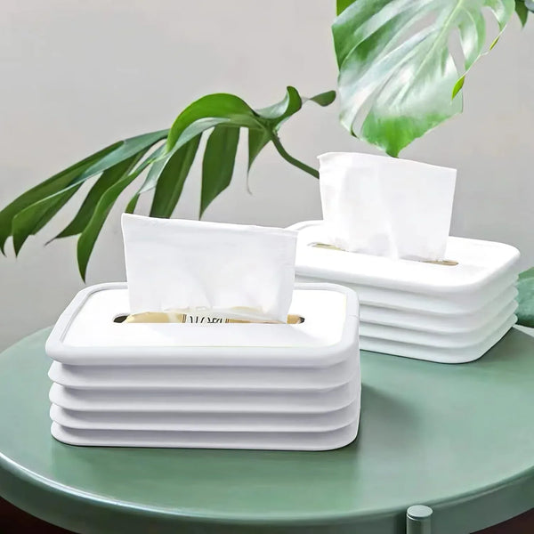 Simple Silicone Tissue Holder – Cube/Cylinder Tissue Box for Bathroom, Office, Car & Bedroom - Justgrabit Inc.