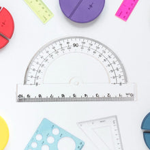 Plastic Geometry Set, Triangle Ruler Protractor Straight Ruler (4 Pcs Set) - Justgrabit Inc.