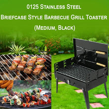Stainless Steel Briefcase Style Barbecue Grill Toaster (Medium, Black) - justgrabit.in | Just Grab It