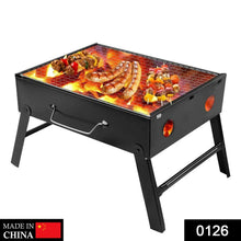 Folding Barbeque Charcoal Grill Oven (Black, Carbon Steel) - Justgrabit Inc.