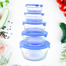 Modern Glass Bowl Set Mixing / Storage Bowls with Lids (5 Pcs Set) - justgrabit.in | Just Grab It