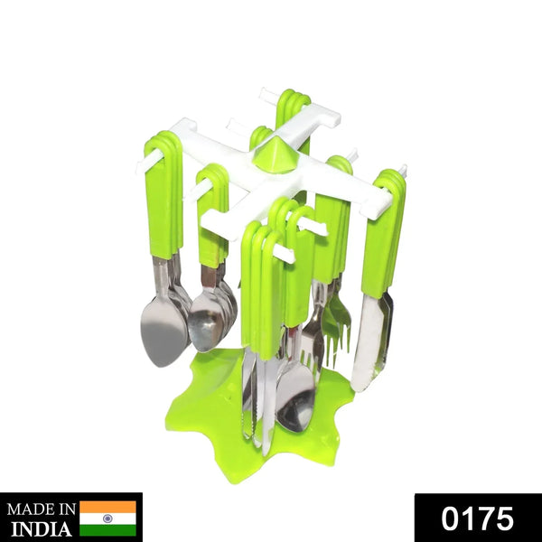 24 Piece Stainless Steel Premium Cutlery Set With Stand - Justgrabit Inc.