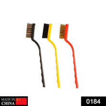 3 Pc Mini Wire Brush Set for cleaning (Brass, Nylon, Stainless Steel Bristles) - justgrabit.in | Just Grab It