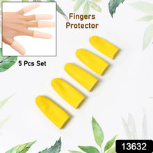 Finger Caps, Silicone Finger Protectors Sleeves (Finger Cots / 5 Pcs Set / yellow) - justgrabit.in | Just Grab It