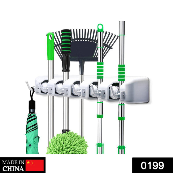 5 - Layer Multipurpose Wall Mounted Organizer Mop And Broom Holder - justgrabit.in | Just Grab It