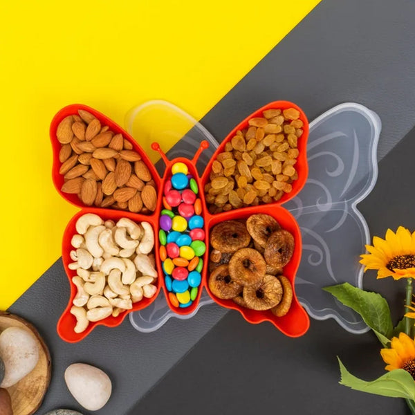 5 Compartment Multipurpose Butterfly Plastic Tray (1 Pc) - justgrabit.in | Just Grab It
