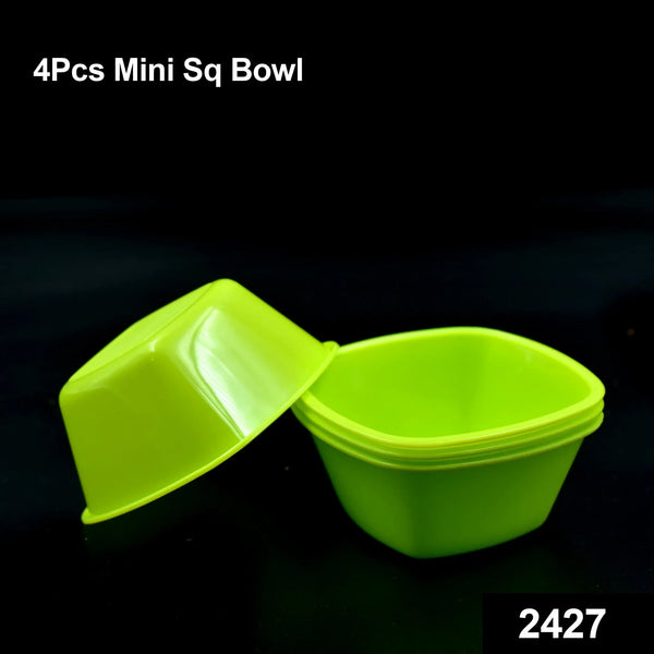 Square Plastic Bowl For Serving Food (Pack of 4) - Justgrabit Inc.