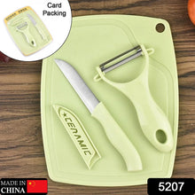 Plastic Kitchen Peeler - Green & Classic Stainless Steel 3 - Piece Knife Set Combo - Justgrabit Inc.