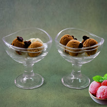 Glass Footed Dessert Bowl, Ice Cream Cup (2 Pcs Set) - justgrabit.in | Just Grab It