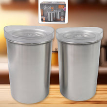 Stainless Steel Airtight Containers with See Through Lid (2 Pc Set / 1000 ML) - justgrabit.in | Just Grab It