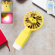 Cute Cartoon Handheld Fan with LED Light (1 Pc) - Justgrabit Inc.