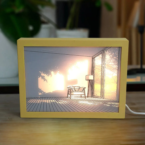 LED NightPainting Decoration Picture Frame Light (1 Pc / 20×15 CM) - justgrabit.in | Just Grab It
