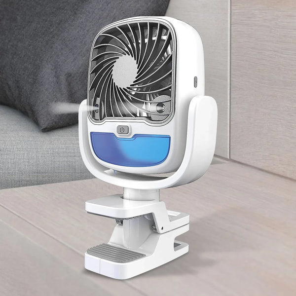 Air Portable Fan, Grip Go 3 Speed Small Fan, Great Stroller Fan, Travel or Desk Fan, Cordless Personal Evaporative Air Cooler, Universal Clamp for Indoor & Outdoor Use, 360 Degree Head Swivel, LED Color Changing Light - Justgrabit Inc.