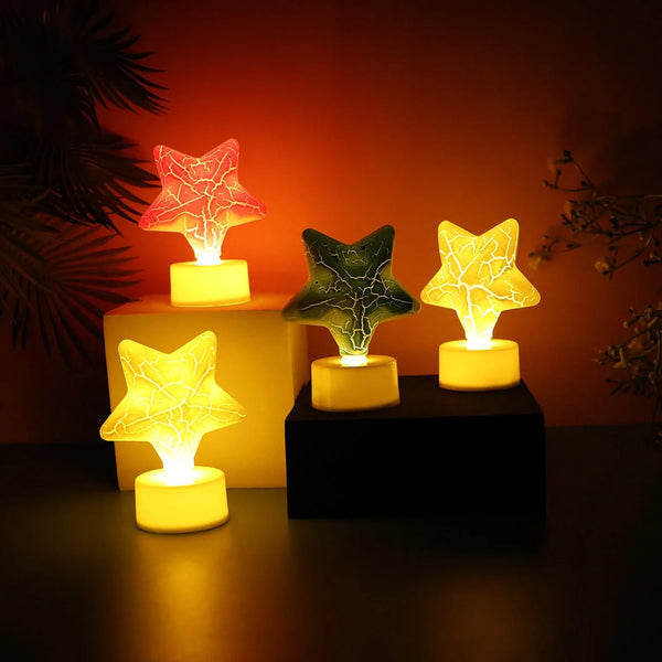 Star Shape Decorative LED Tealight Candles (4 Pc) - justgrabit.in | Just Grab It