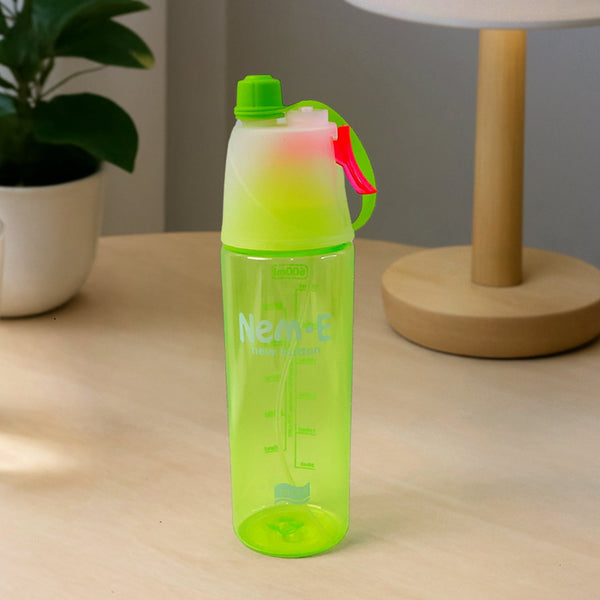 Plastic Sports Water Bottle – Dual Function with Built - In Mist Spray (600 ML) - justgrabit.in | Just Grab It