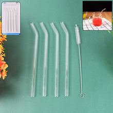 4 Pcs Reusable Glass Straws with 1 Cleaning Brushes - justgrabit.in | Just Grab It