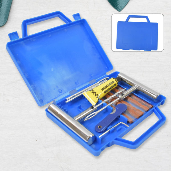 Portable Tire Repair Kit Tyre Repairing Tool Set with Box (13 Pcs Set) - justgrabit.in | Just Grab It