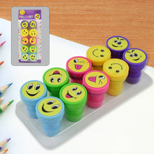 Emoticon Stamps 10 pieces in Round Shape Stamp (Multicolor / 10 Pc) - justgrabit.in | Just Grab It
