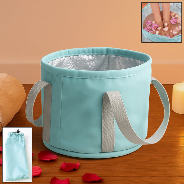 Soaking Feet Foldable Foot Tub Portable Bath Bag (1 Pc) - justgrabit.in | Just Grab It