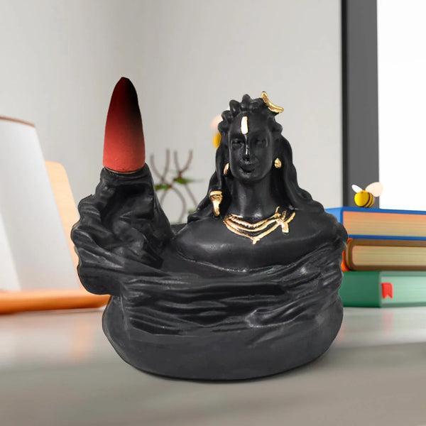 Adiyogi Shiva Backflow Smoke Fountain Incense Holder Burner (1 Pc) - justgrabit.in | Just Grab It