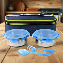 Bite Lunch Box, with Insulated Fabric Lunch Bag & Plastic Spoon, Fork - justgrabit.in | Just Grab It