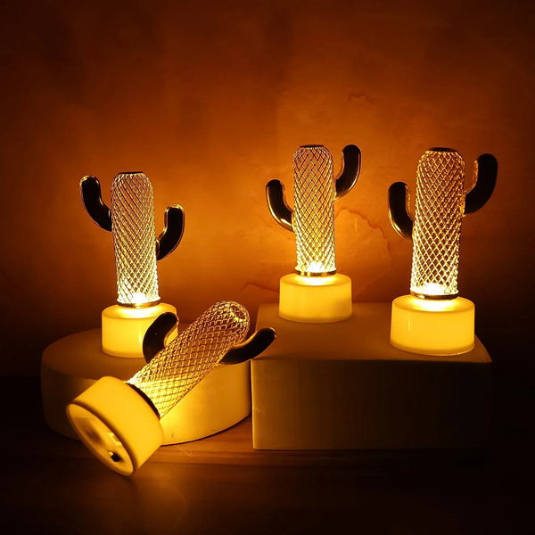 Decorative Cactus Shaped Flameless LED Candles (4 Pc) - justgrabit.in | Just Grab It
