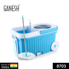 Spin Mop with Bigger Wheels and Plastic Auto Fold Handle for 360 Degree Cleaning - Justgrabit Inc.
