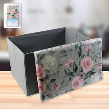 Premium Foldable Storage Box with Floral Lid (1 Pc) - justgrabit.in | Just Grab It