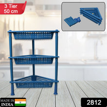Triangle 3 - Tier Plastic Storage Rack for Kitchen, Bathroom & Office - justgrabit.in | Just Grab It
