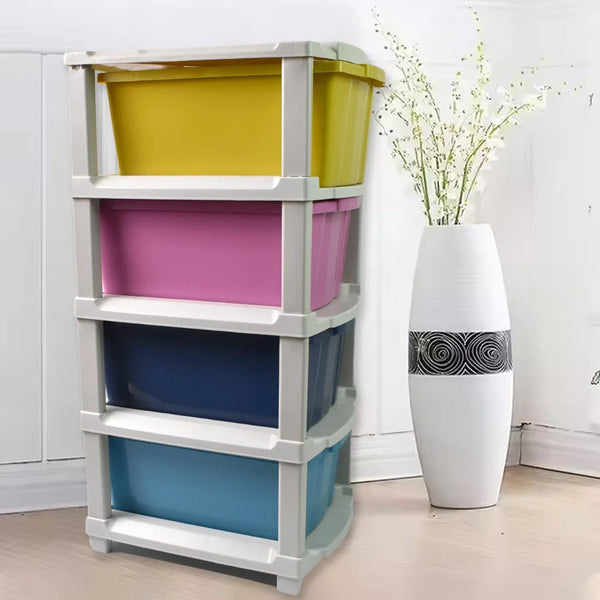 4 - Layer Plastic Drawer Storage Organizer, Multi - Purpose Cabinet (1 Pc) - justgrabit.in | Just Grab It