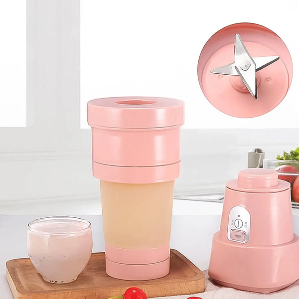 Foldable Electric Juicer, Portable Blender Stainless Steel 6 Blades (500 ML) - Justgrabit Inc.