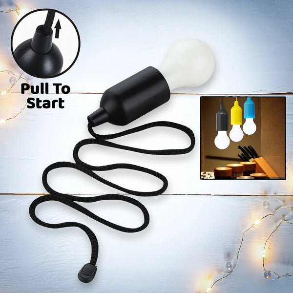 LED Pull Cord Light – Hanging Black LED Bulb (1 Pc) - Justgrabit Inc.