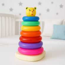 Plastic Baby Kids Teddy Stacking Ring Jumbo Stack Up Educational Toy 7pc - Justgrabit Inc.