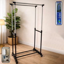 Double Pole Adjustable Garment Stand (1 Set) - justgrabit.in | Just Grab It