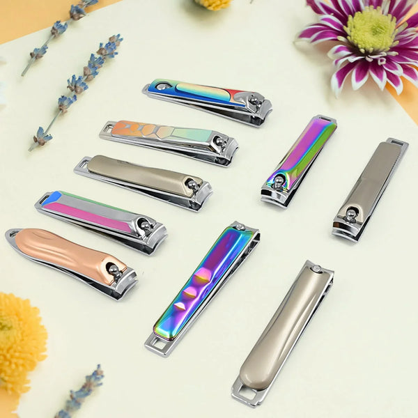 Stainless Steel Folding Portable Large Nail Clippers with Nail File (1 Pc / Mix Design) - justgrabit.in | Just Grab It
