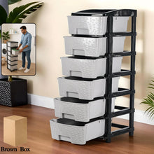 6 - Layer Heavy - Duty Plastic Drawer Organizer Cabinet with Stone Texture Drawers - justgrabit.in | Just Grab It