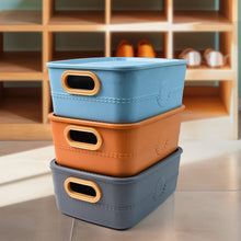 3 - Piece Plastic Multipurpose Storage Basket Bin Set with Handle (3 Pcs Set) - justgrabit.in | Just Grab It