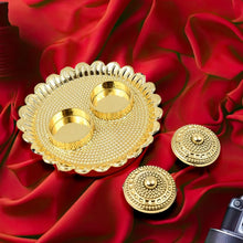 Round Shape Special Puja Thali, Kumkum Thali Holder (1 Pc / Big) - justgrabit.in | Just Grab It