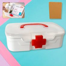 Medical Box, 1 Piece, Indoor Outdoor Medical Utility, Medicine Storage Box, Detachable Tray Medical Box Multi Purpose Regular Medicine, First Aid Box with Handle & Transparent Lid - Justgrabit Inc.