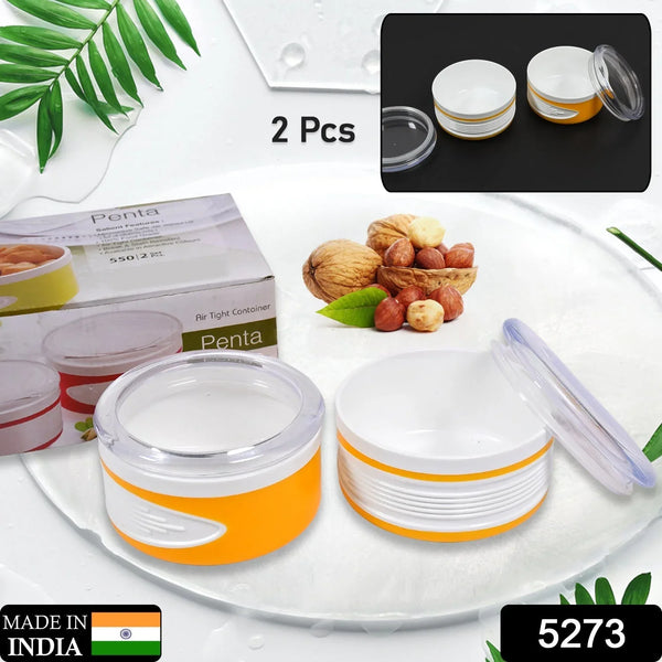 Airtight Plastic Storage Container Set (2 pieces, 550ml) - Justgrabit Inc.